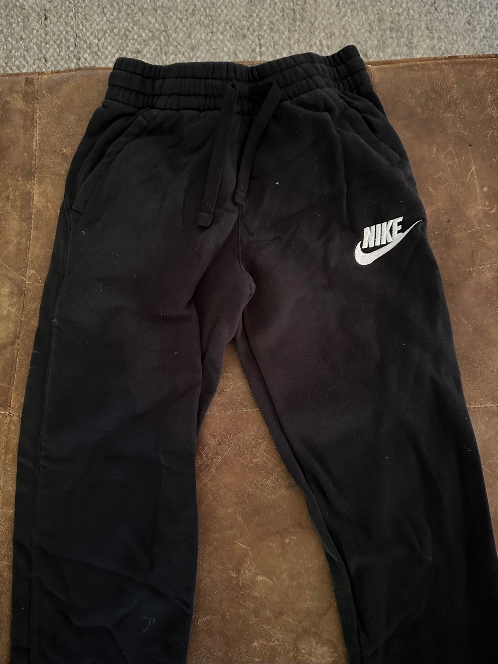 Nike Black Jogger Sweatpants with White Swoosh